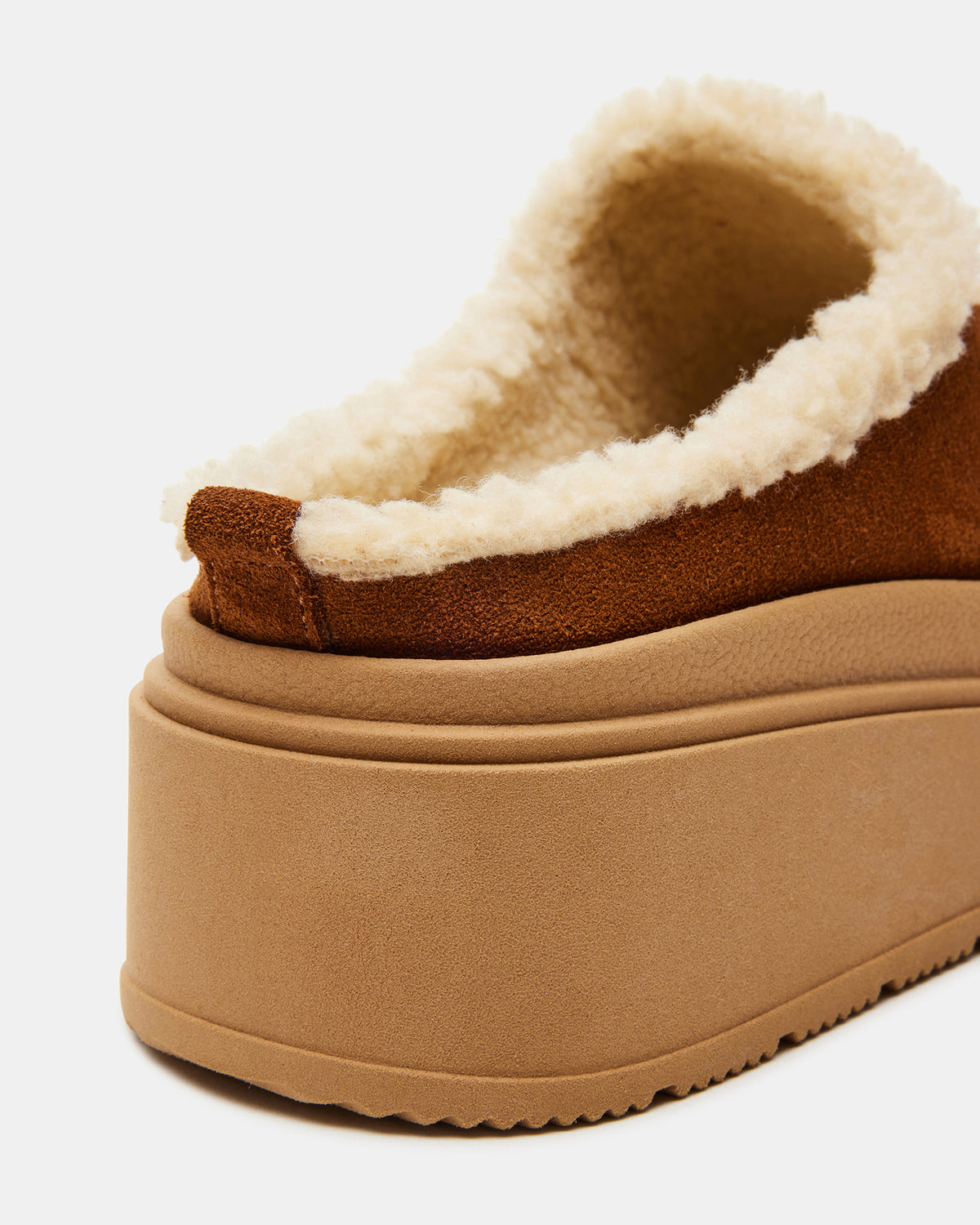SMORES Tan Suede Faux Fur Slip-On | Women's Flats