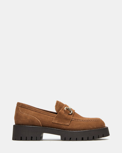 LANDO Cognac Suede Lug Women's Loafer