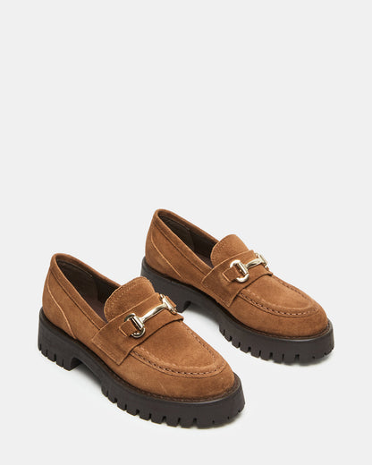LANDO Cognac Suede Lug Women's Loafer