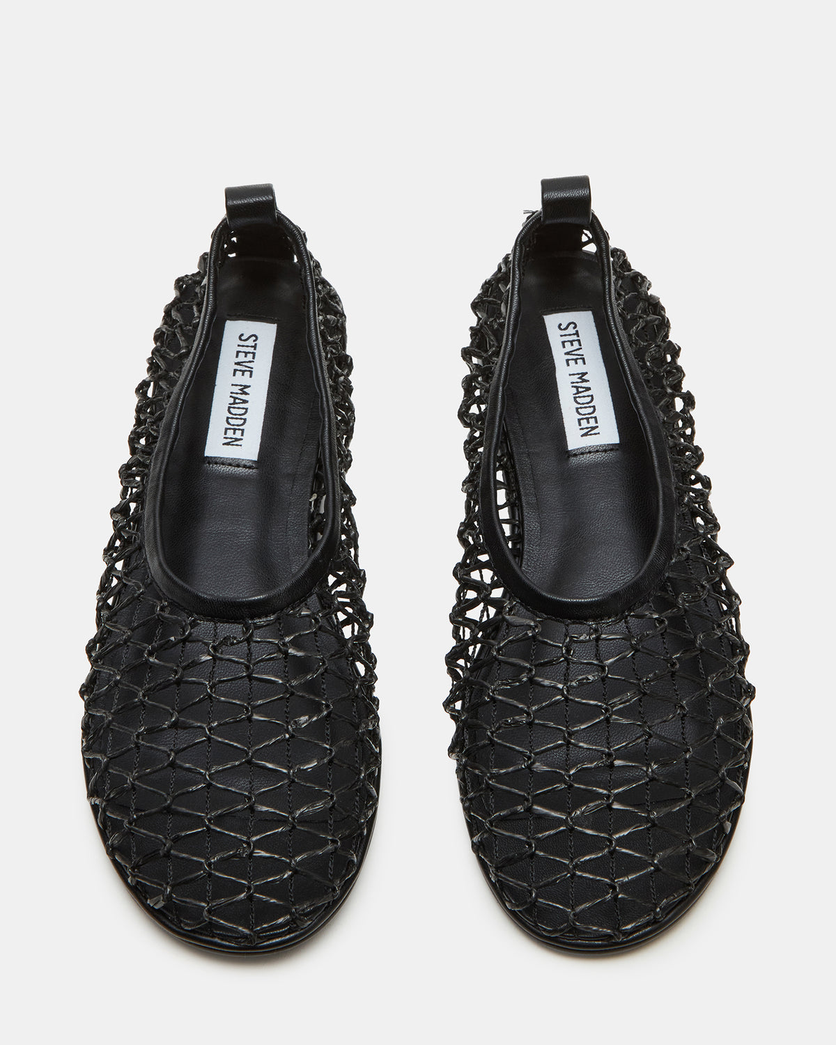 AMBROSIA Black Women's Net Caged Ballet Flat