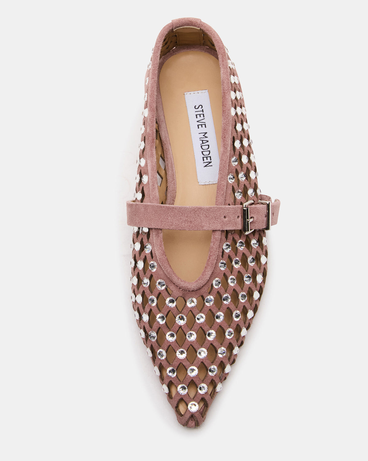 NICO Blush Suede Women's Pointed-Toe Mary Jane Flat