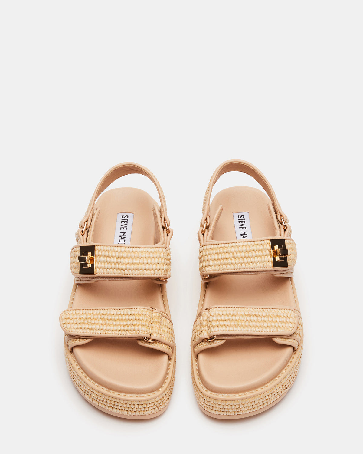BIGMONA Natural Raffia Leather Women's Platform Sandal