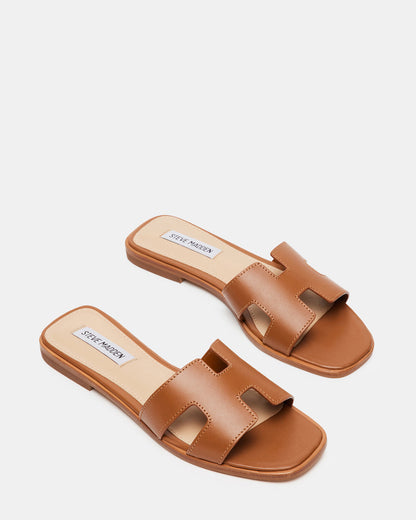 HADYN Cognac Leather Sandal | Women's Designer Sandals