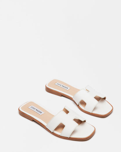 HADYN White Leather Sandal | Women's Designer Sandals