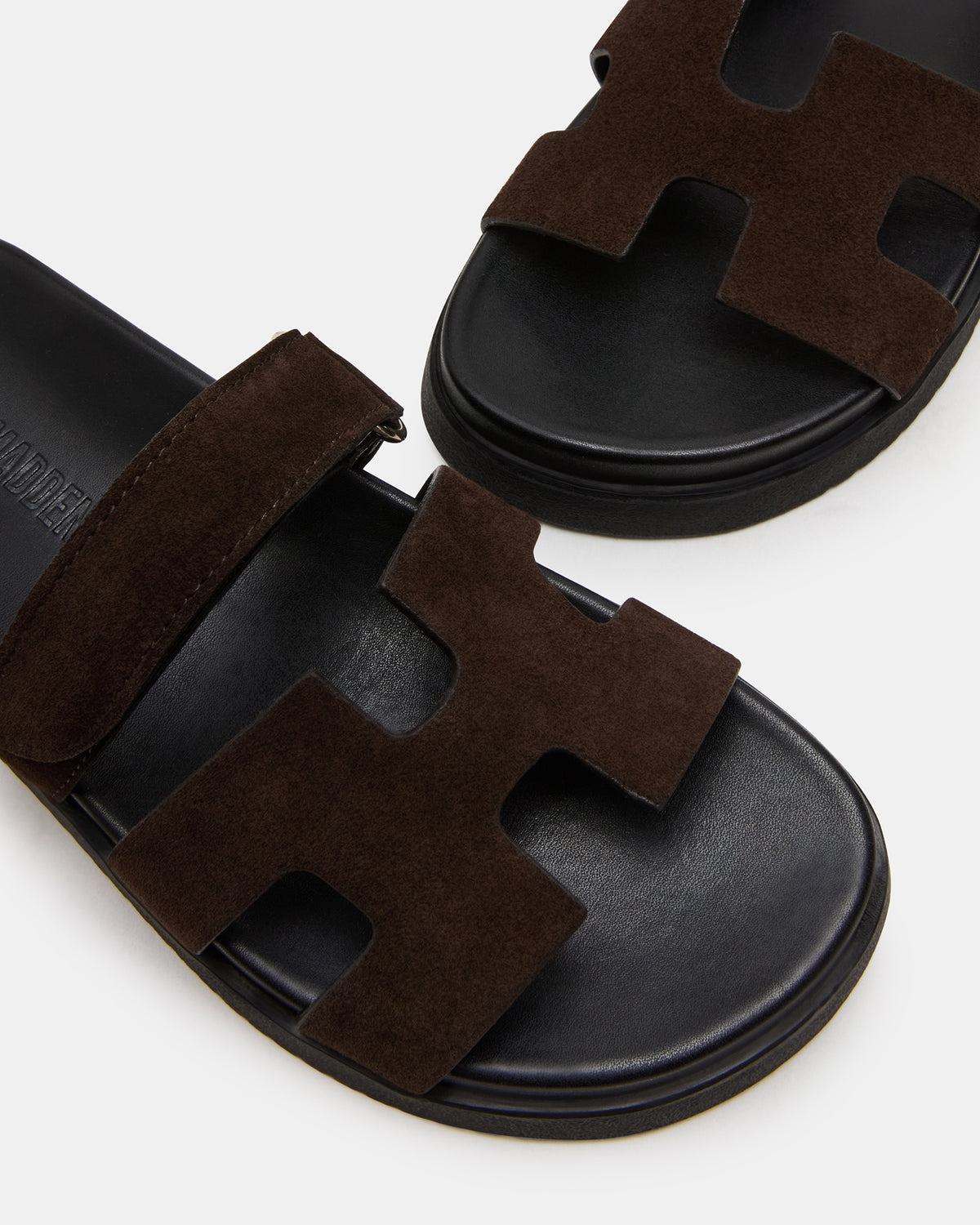 MAYVEN Chocolate Brown Suede Flatform Slide Women's Sandal