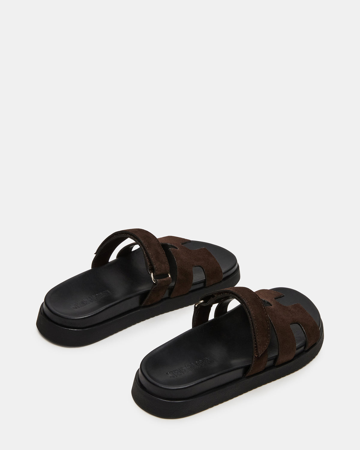 MAYVEN Chocolate Brown Suede Flatform Slide Women's Sandal