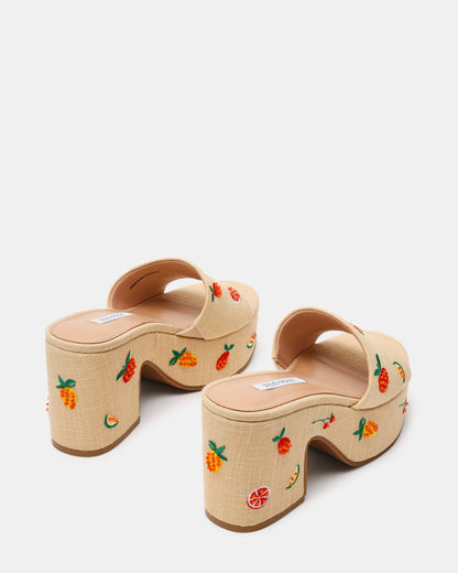 TRIPPY Embellished Fruit Multi Platform Mule Women's Sandal