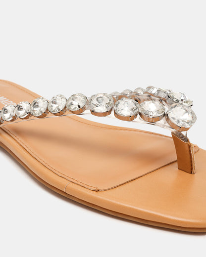 MARBLE Rhinestones Silver Multi Thong Square-Toe Women's Sandal