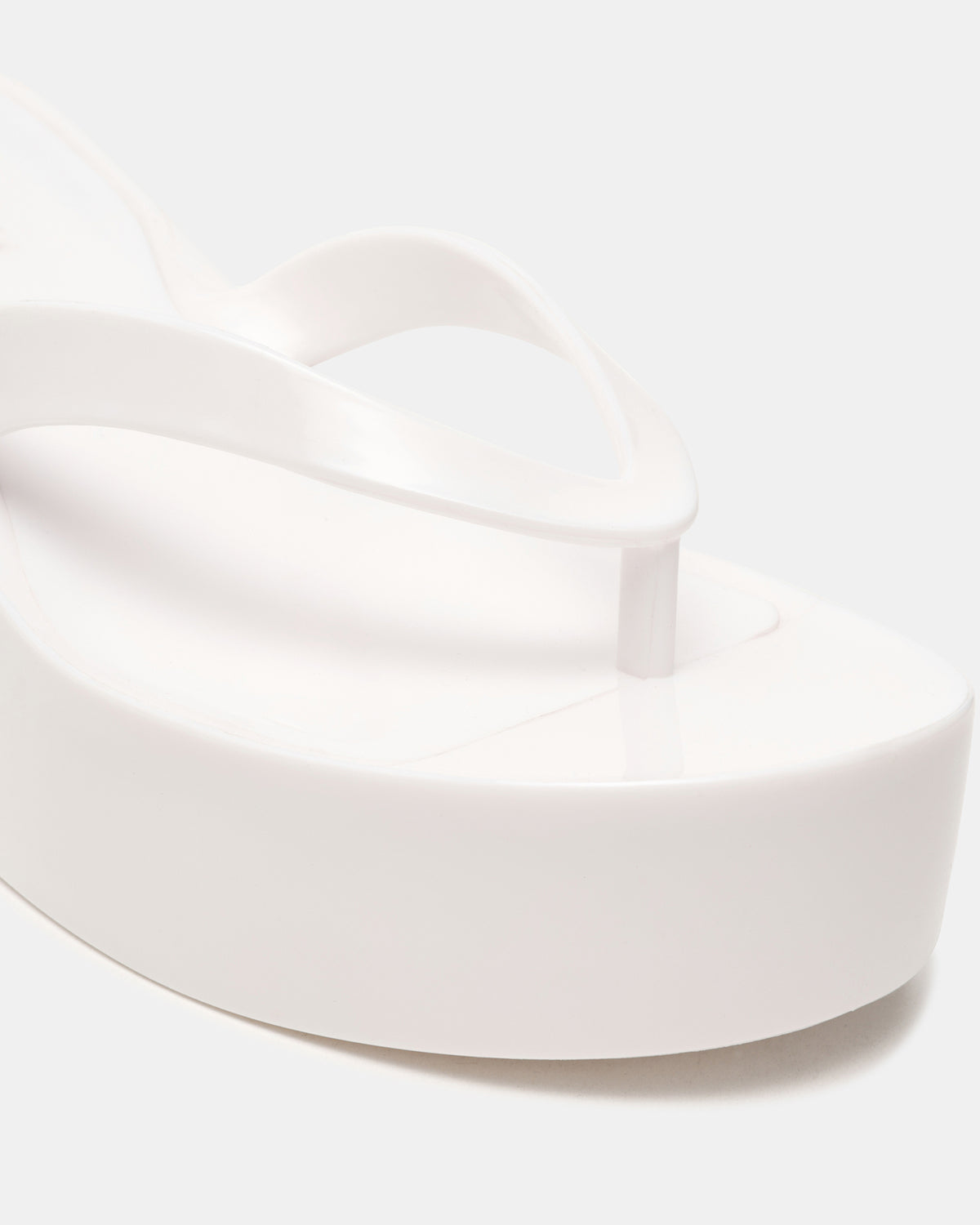 JELLA White Thong Wedge Women's Platform Sandal