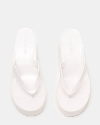 JELLA White Thong Wedge Women's Platform Sandal