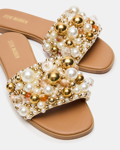 KLIO Coral Multi Ornament Embellished Slide Women's Sandal