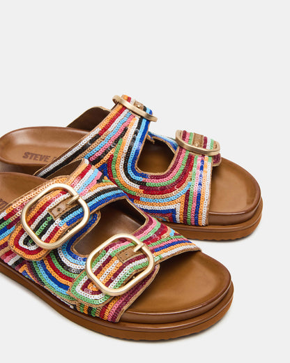 TOURIST Multi Color Footbed Slide Women's Sandal