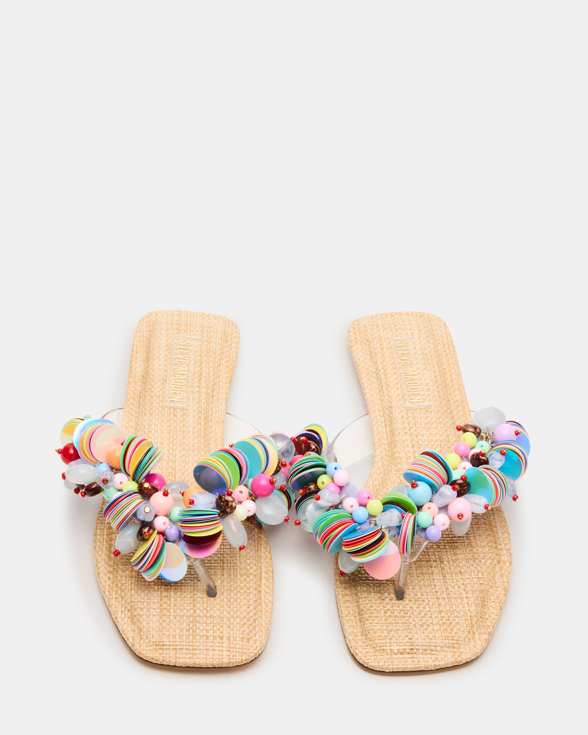 TRELLA Multi Beads Square-Toe Thong Women's Sandal