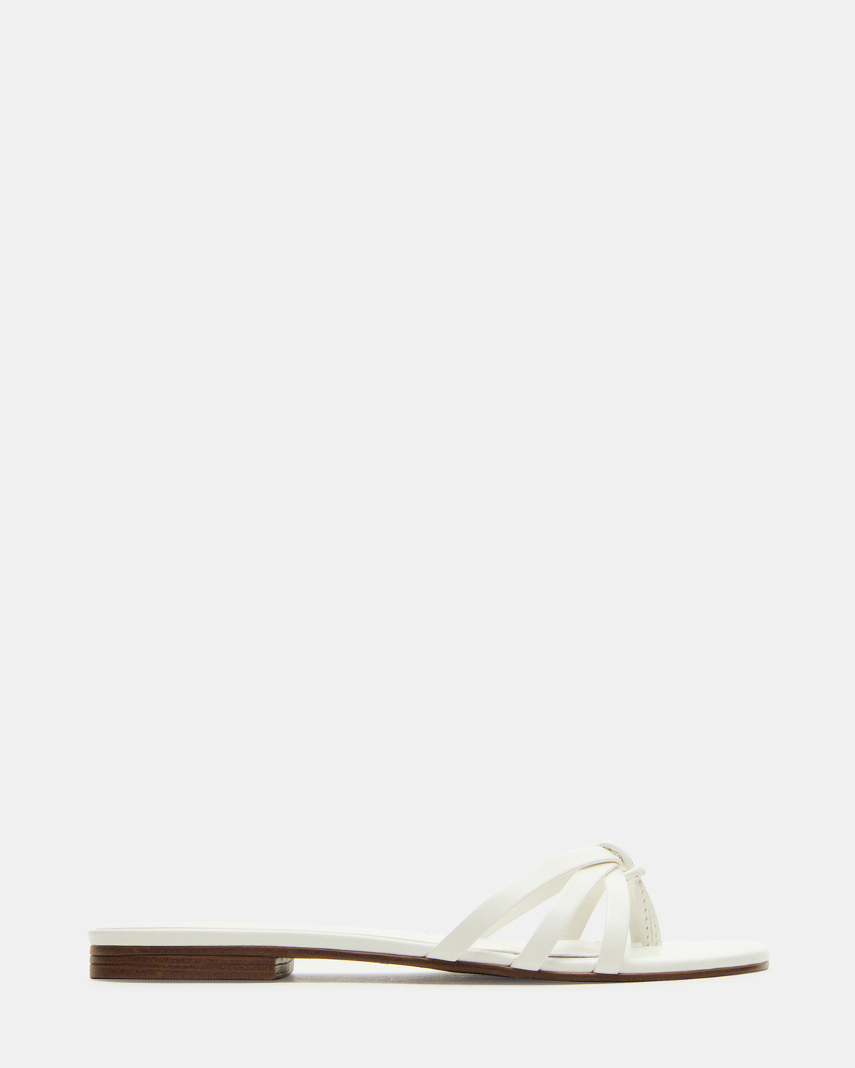 CALISSI White Leather Strappy Women's Slide Sandal