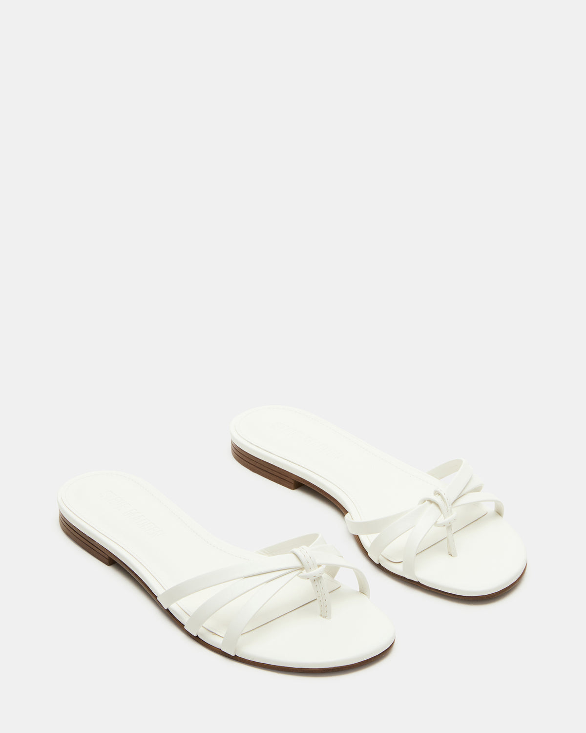 CALISSI White Leather Strappy Women's Slide Sandal