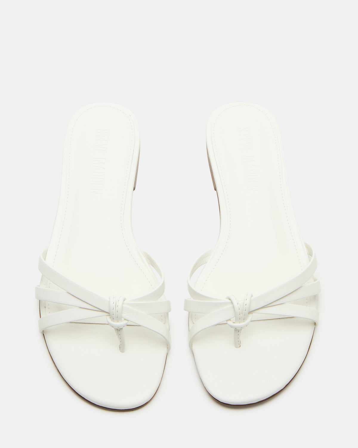 CALISSI White Leather Strappy Women's Slide Sandal