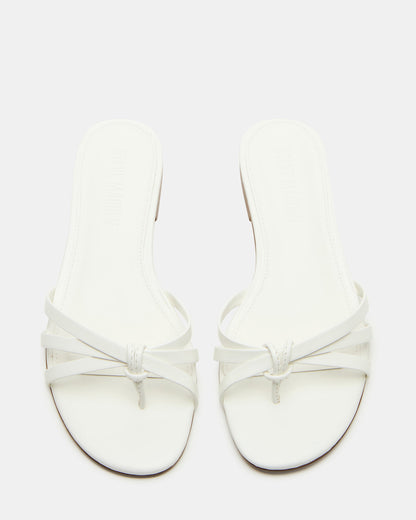 CALISSI White Leather Strappy Women's Slide Sandal