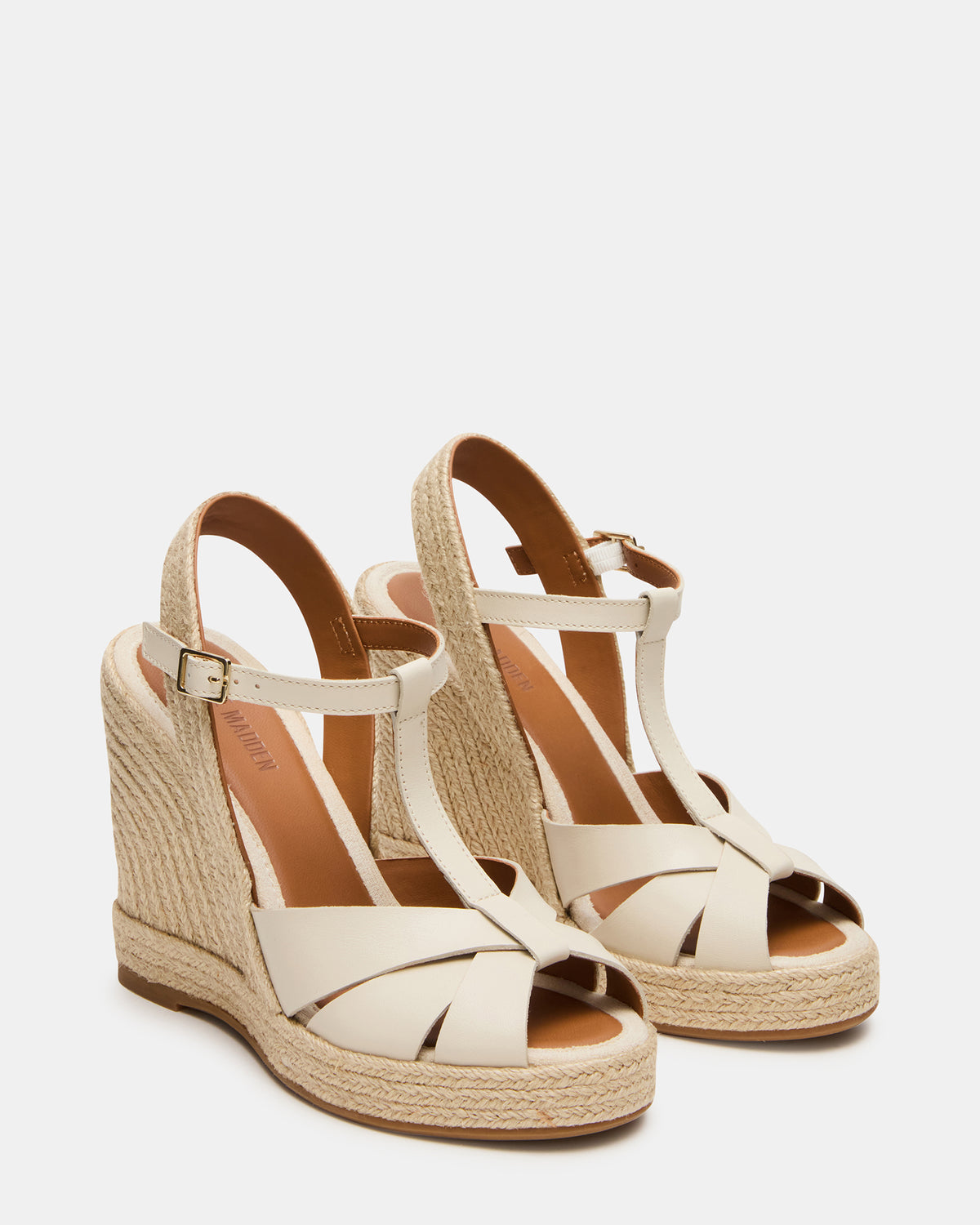 THELMA Bone Leather Espadrille Wedge Ankle Strap Women's Sandal