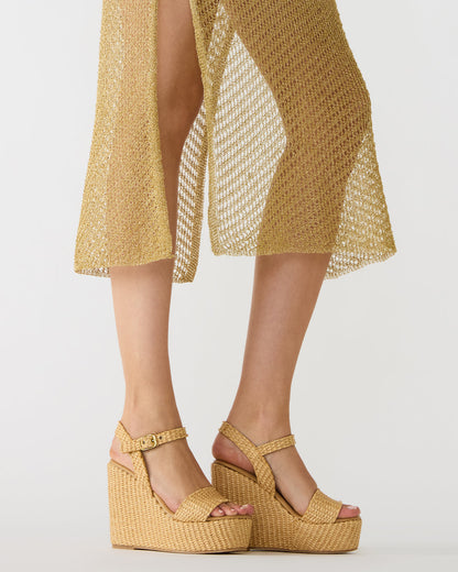 PALM Natural Raffia Platform Wedge Women's Sandal