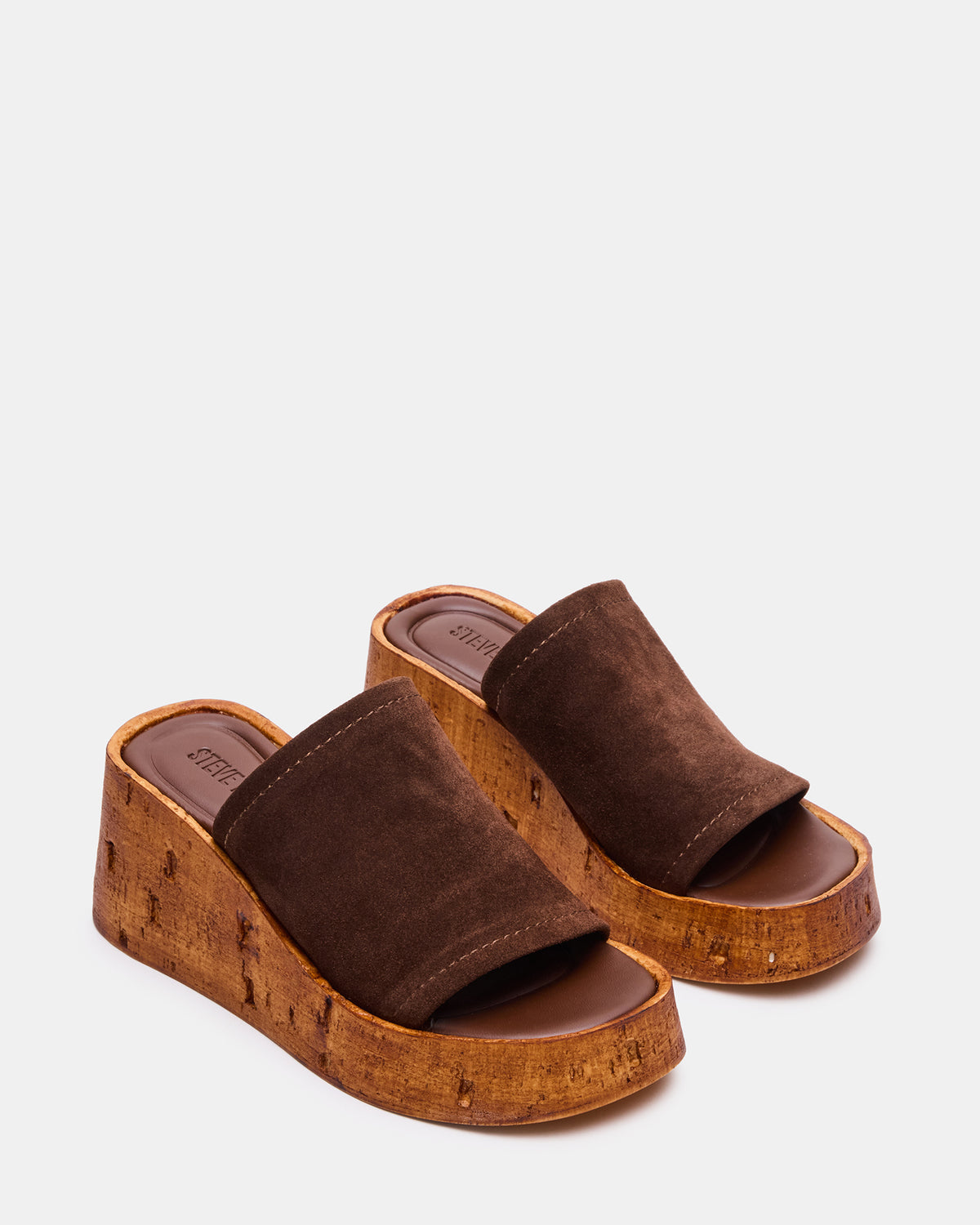 CELLAR Brown Suede Platform Wedge Square-Toe Women's Sandal