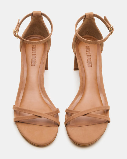 RAE Tan Nubuck Strappy Block Heel Women's Sandal