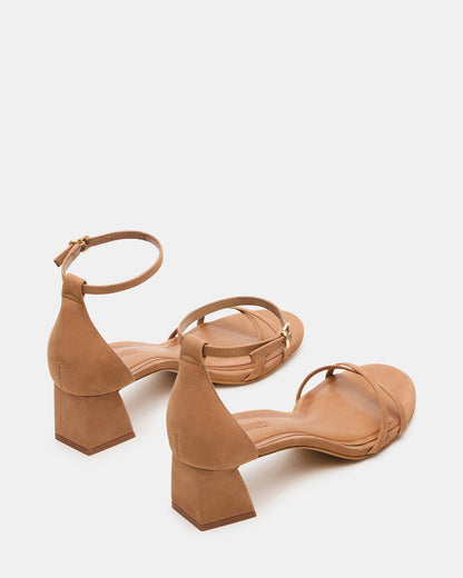 RAE Tan Nubuck Strappy Block Heel Women's Sandal
