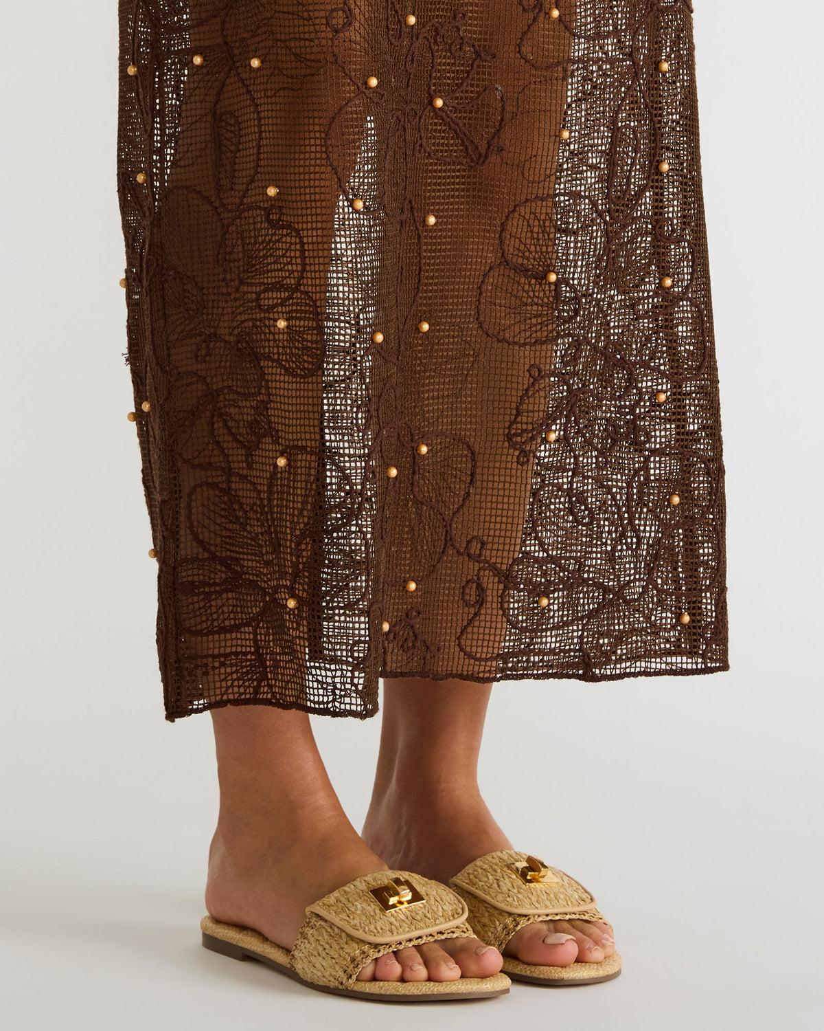 MORELAND Natural Raffia Slide Women's Sandal