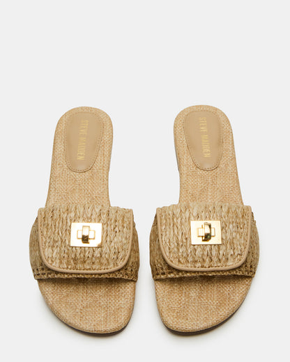 MORELAND Natural Raffia Slide Women's Sandal