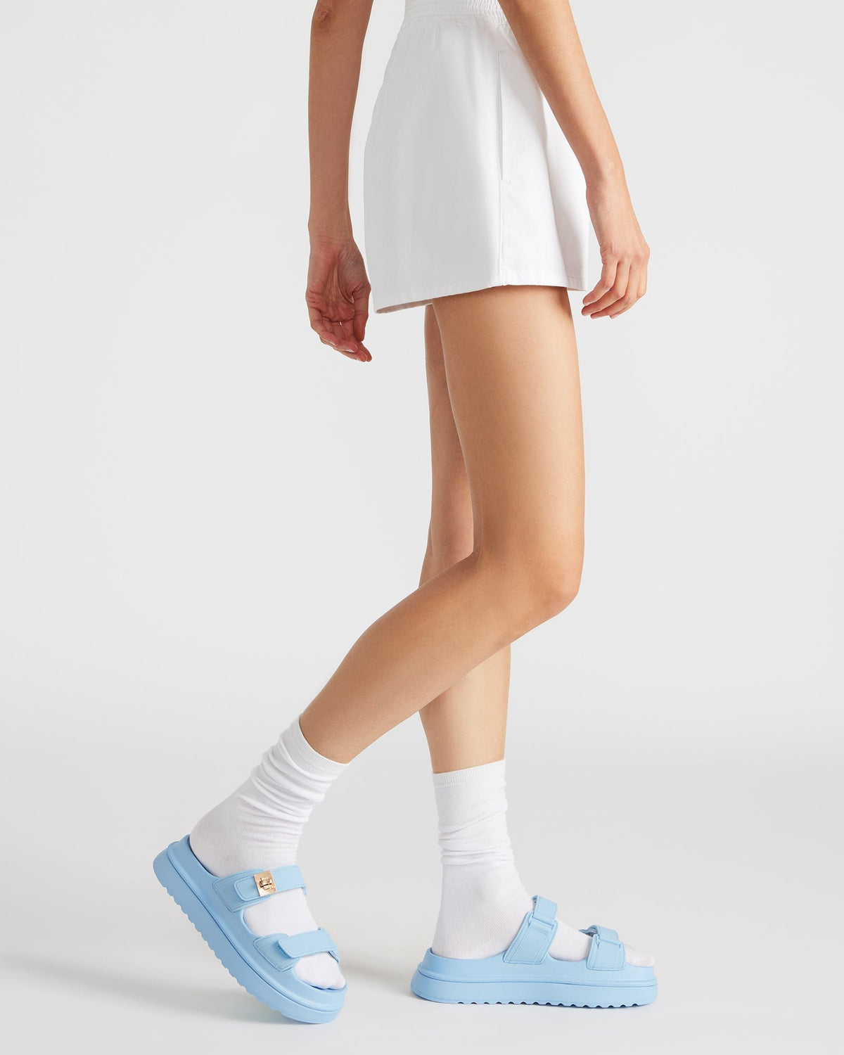 BIGSCHMONA JELLY Light Blue Women's Platform Slide Sandal