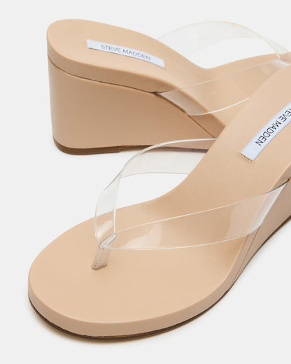 PLAYING Clear Thong Wedge Women's Sandal