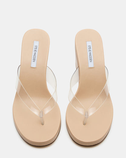 PLAYING Clear Thong Wedge Women's Sandal