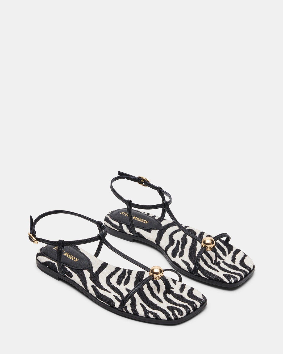 RITZY Zebra Square-Toe Strappy Women's Sandal