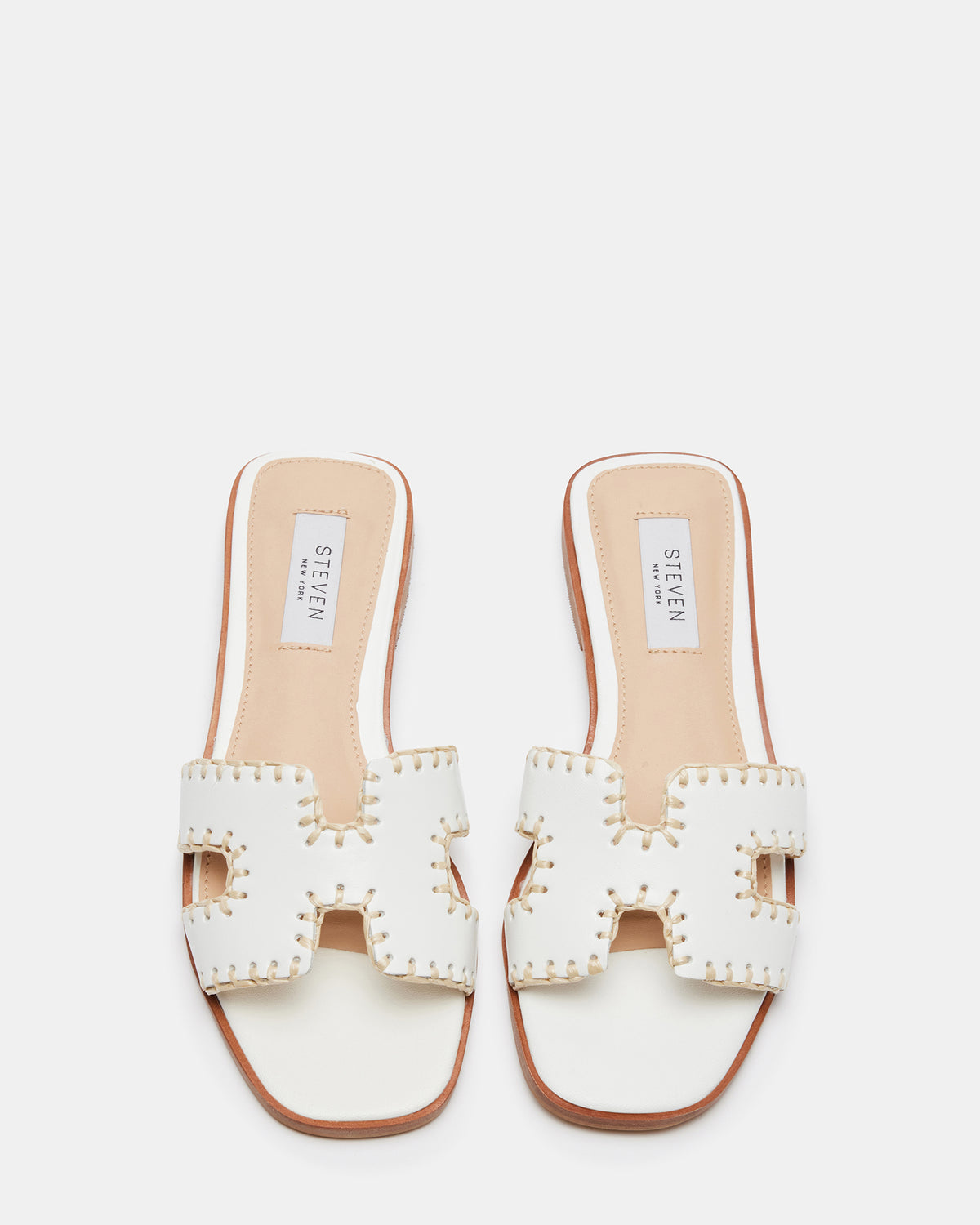 HADYN Woven White Leather Sandal | Women's Designer Sandals