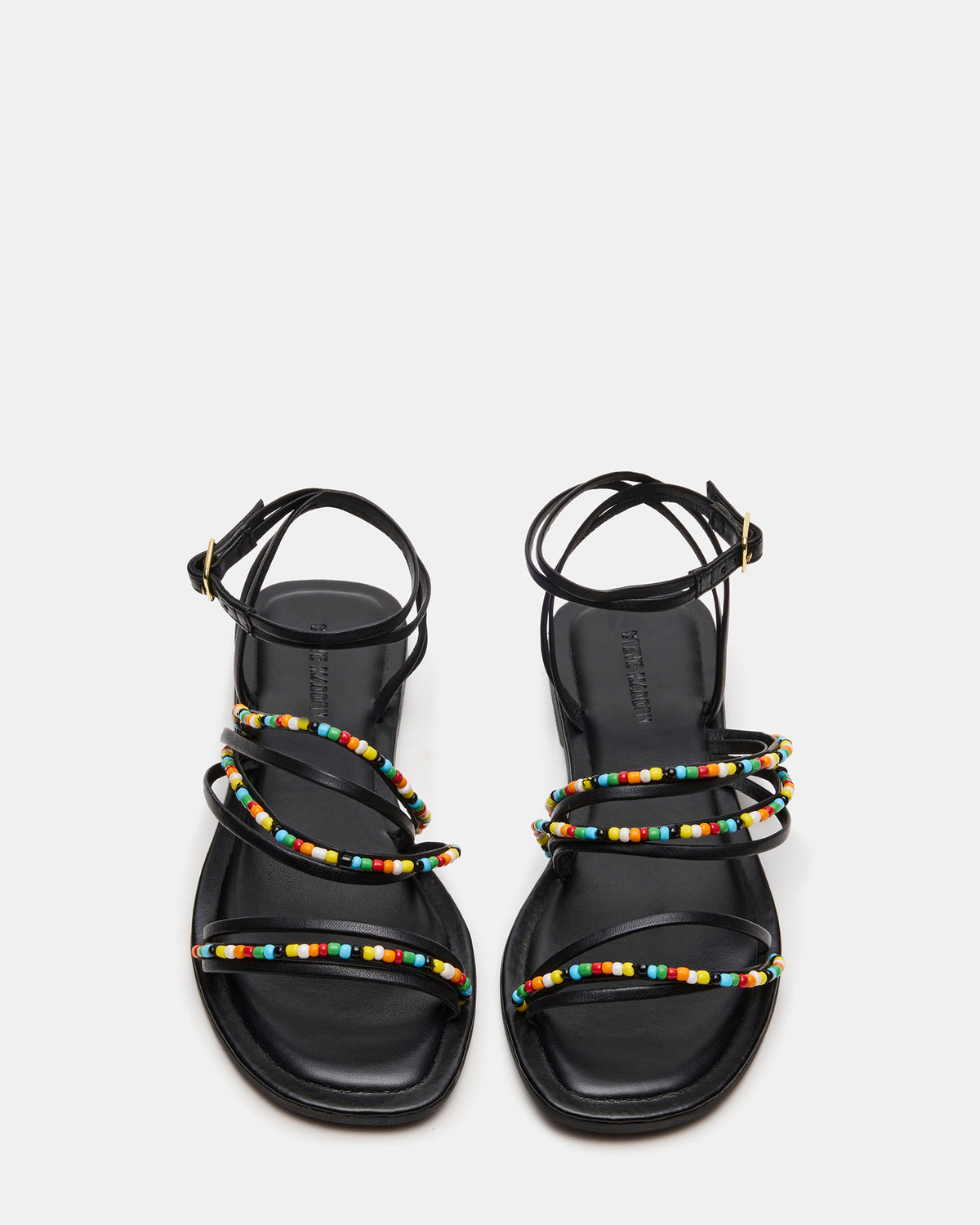 VIMA Black Multi Strappy Multi-Colored Women's Sandal