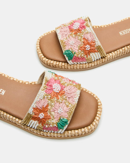 BOARDWALK Floral Multi Women's Raffia Slides