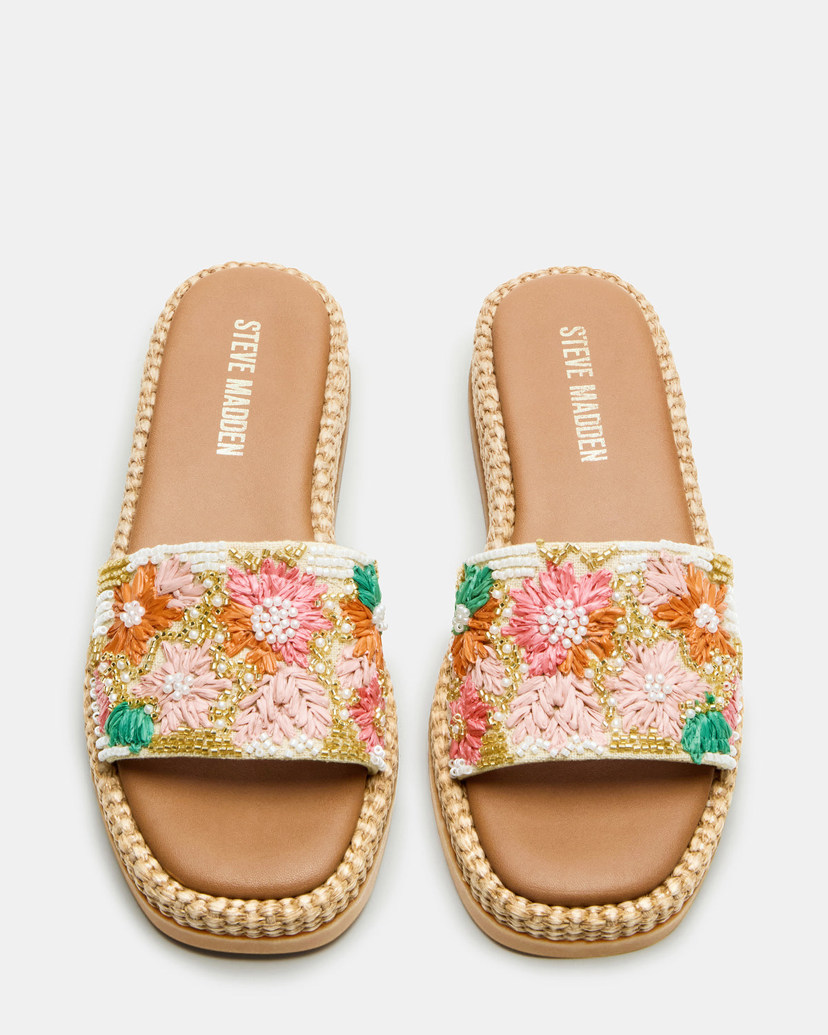 BOARDWALK Floral Multi Women's Raffia Slides