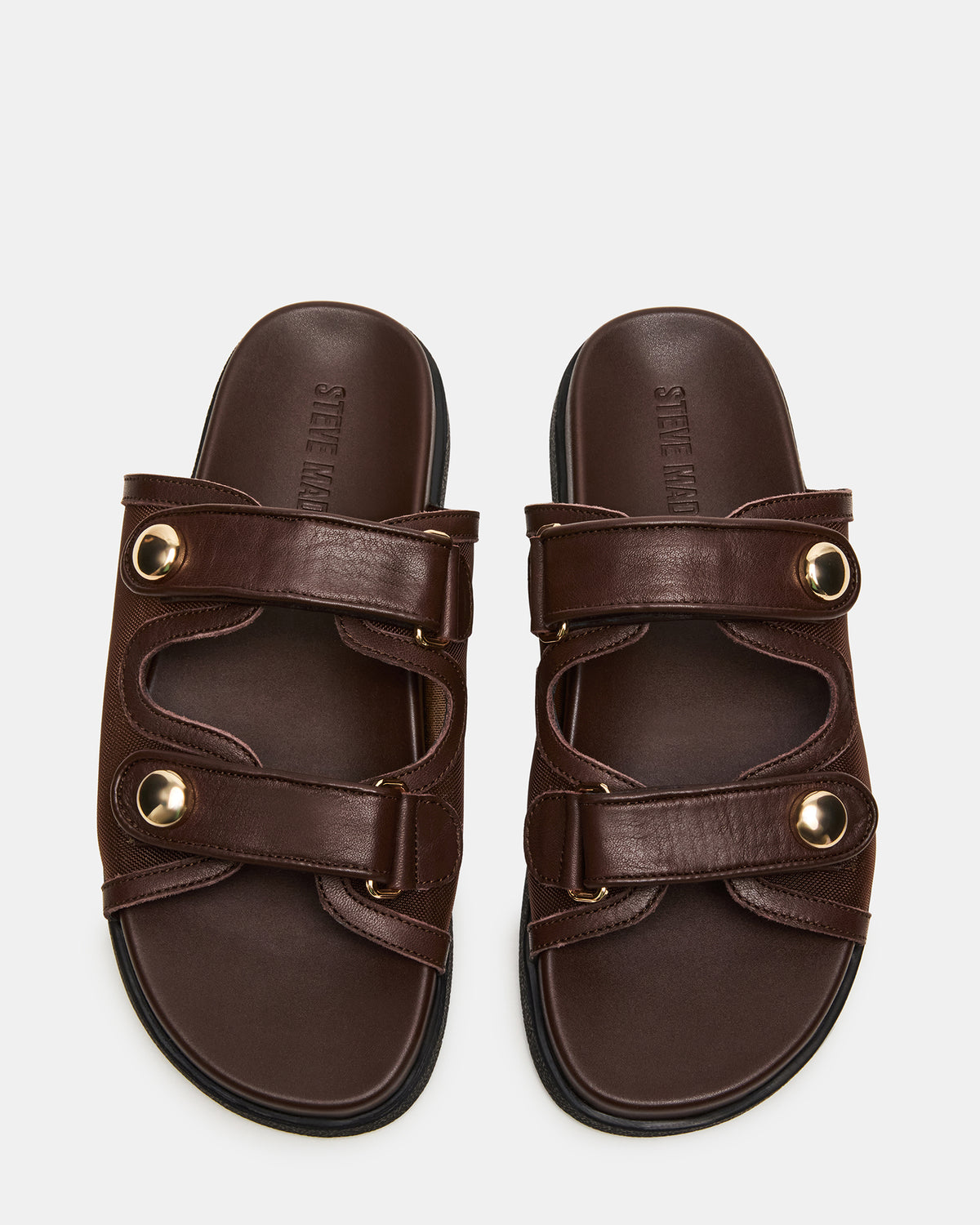 ATHENS Brown Mesh Slide Footbed Flatform Women's Sandal