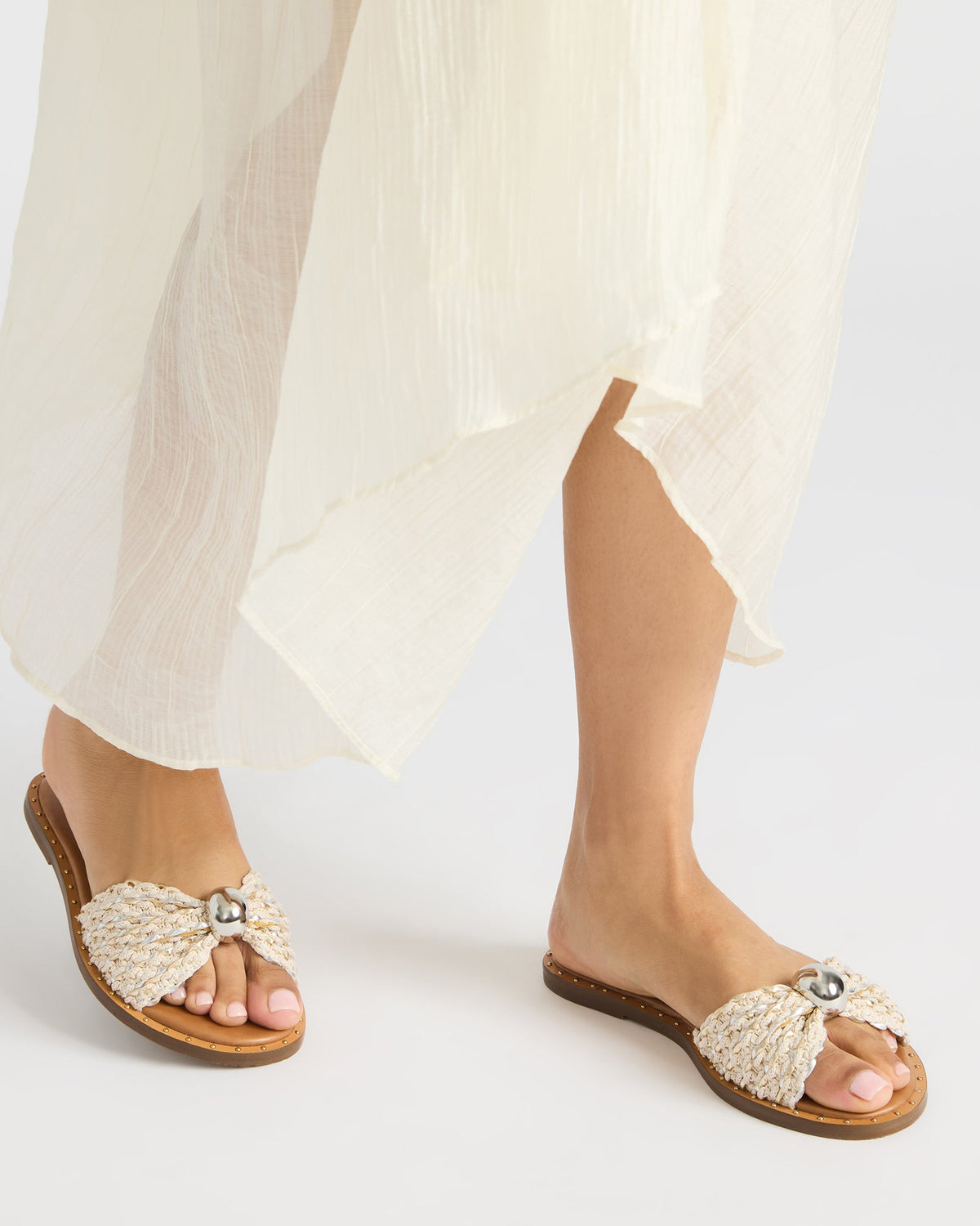 DIPSY Metallic Multi Slide Rounded Toe Women's Sandal