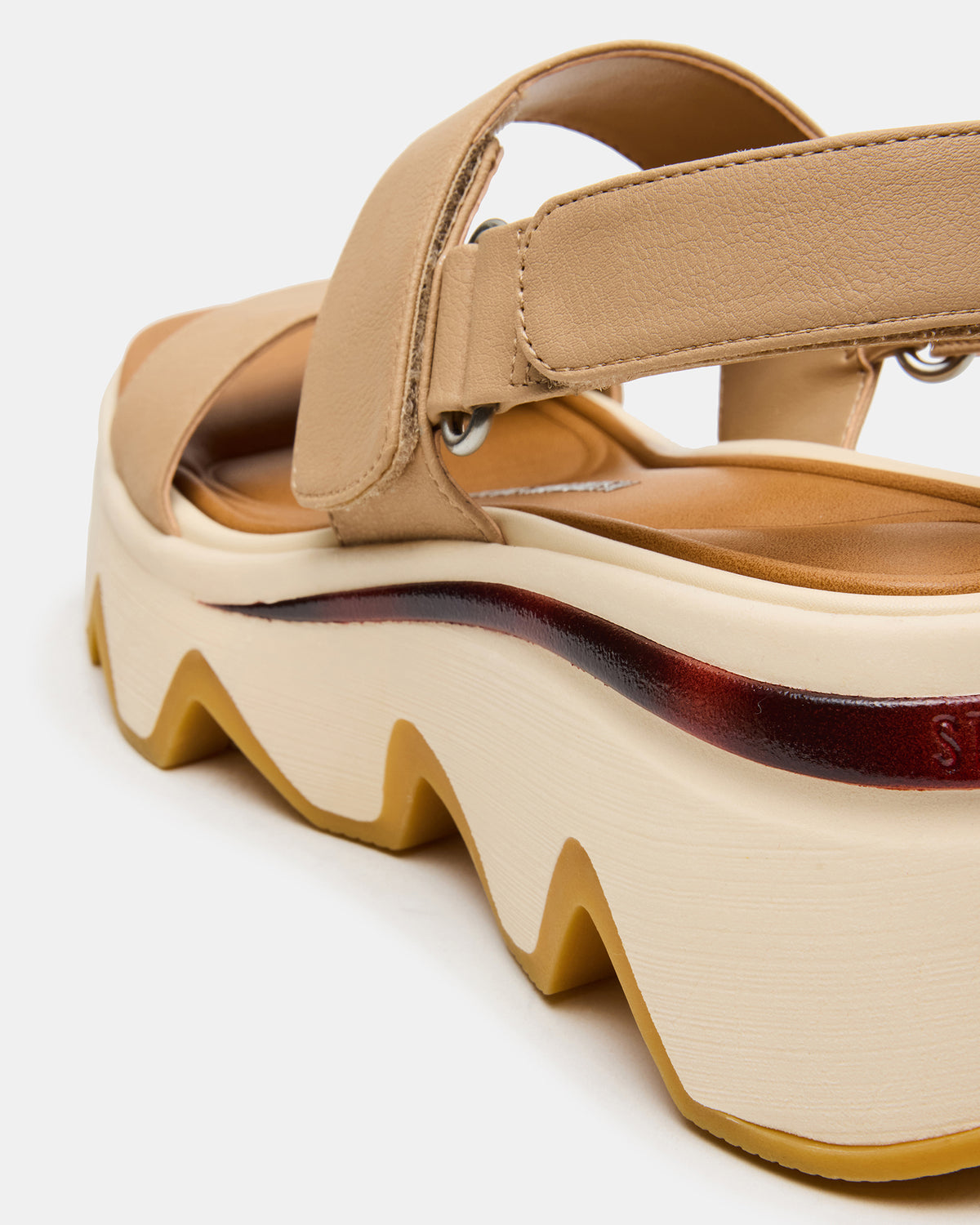 LOCHAN Natural Platform Flatform Strappy Women's Sandal