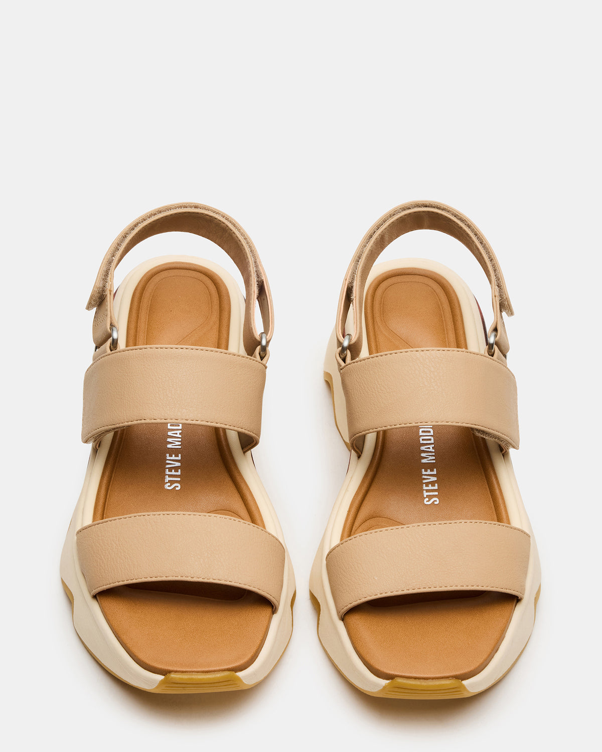 LOCHAN Natural Platform Flatform Strappy Women's Sandal
