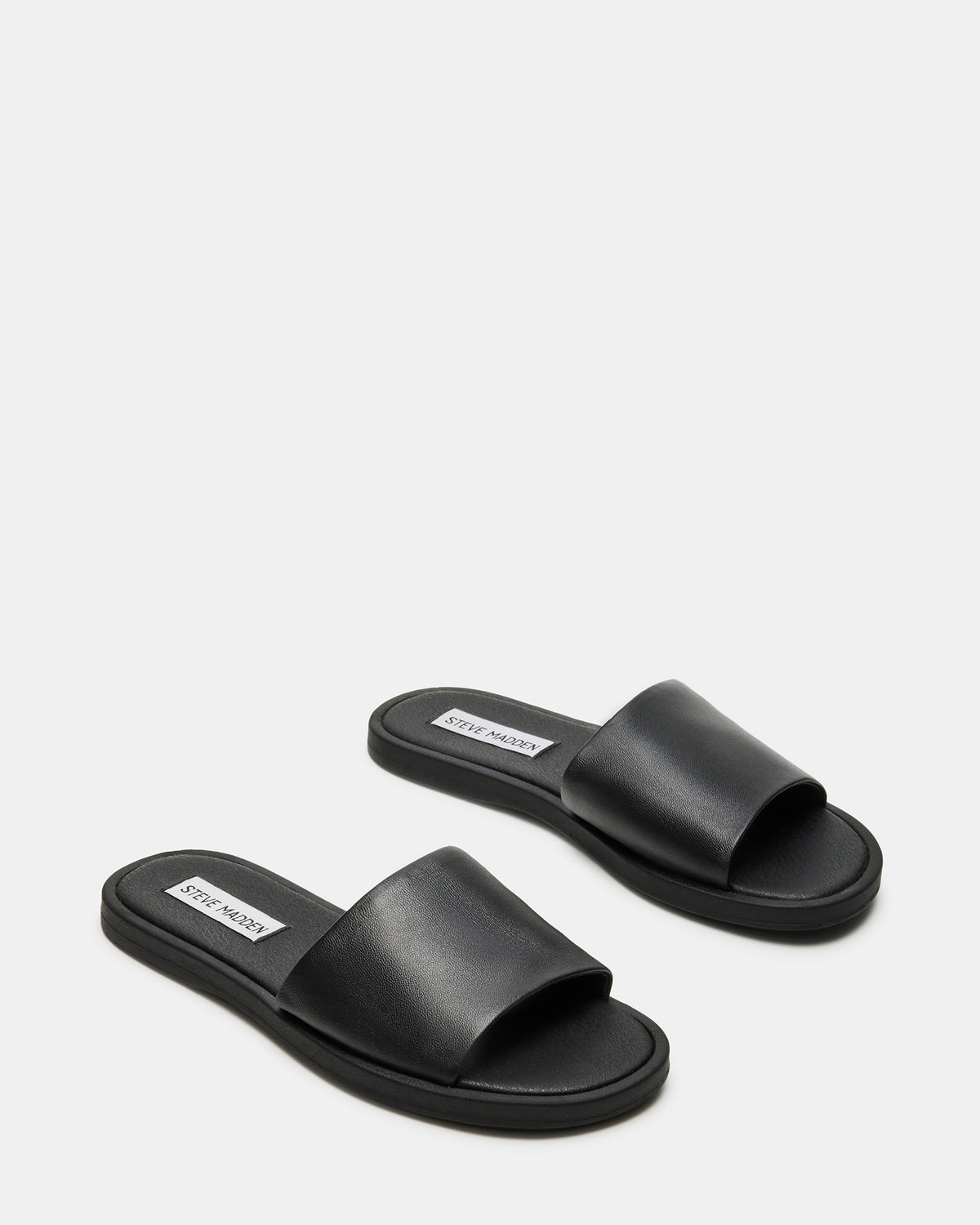 KAYA Black Leather Slide Sandal | Women's Sandals
