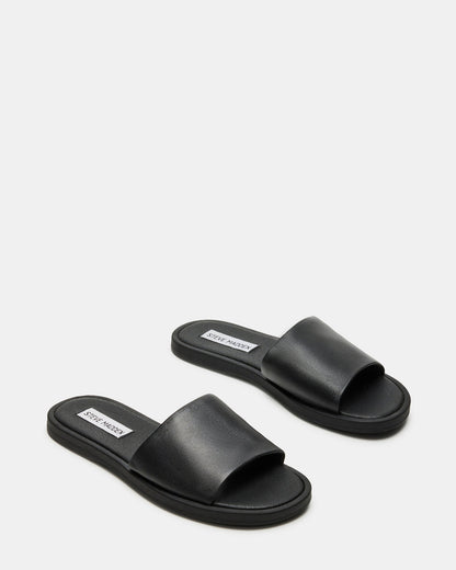 KAYA Black Leather Slide Sandal | Women's Sandals