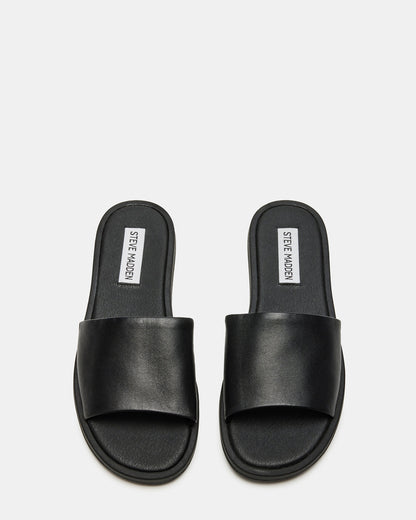 KAYA Black Leather Slide Sandal | Women's Sandals