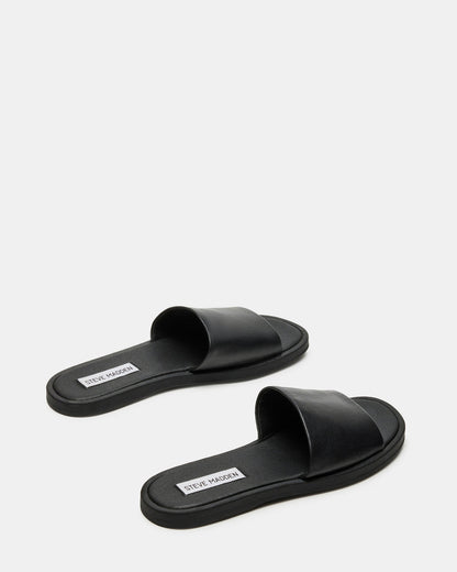 KAYA Black Leather Slide Sandal | Women's Sandals
