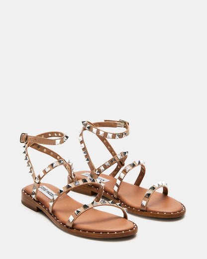 TRAVEL Tan Women's Studded Strappy Sandal