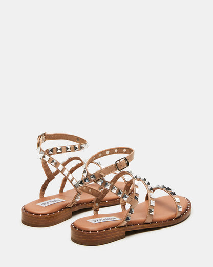 TRAVEL Tan Women's Studded Strappy Sandal