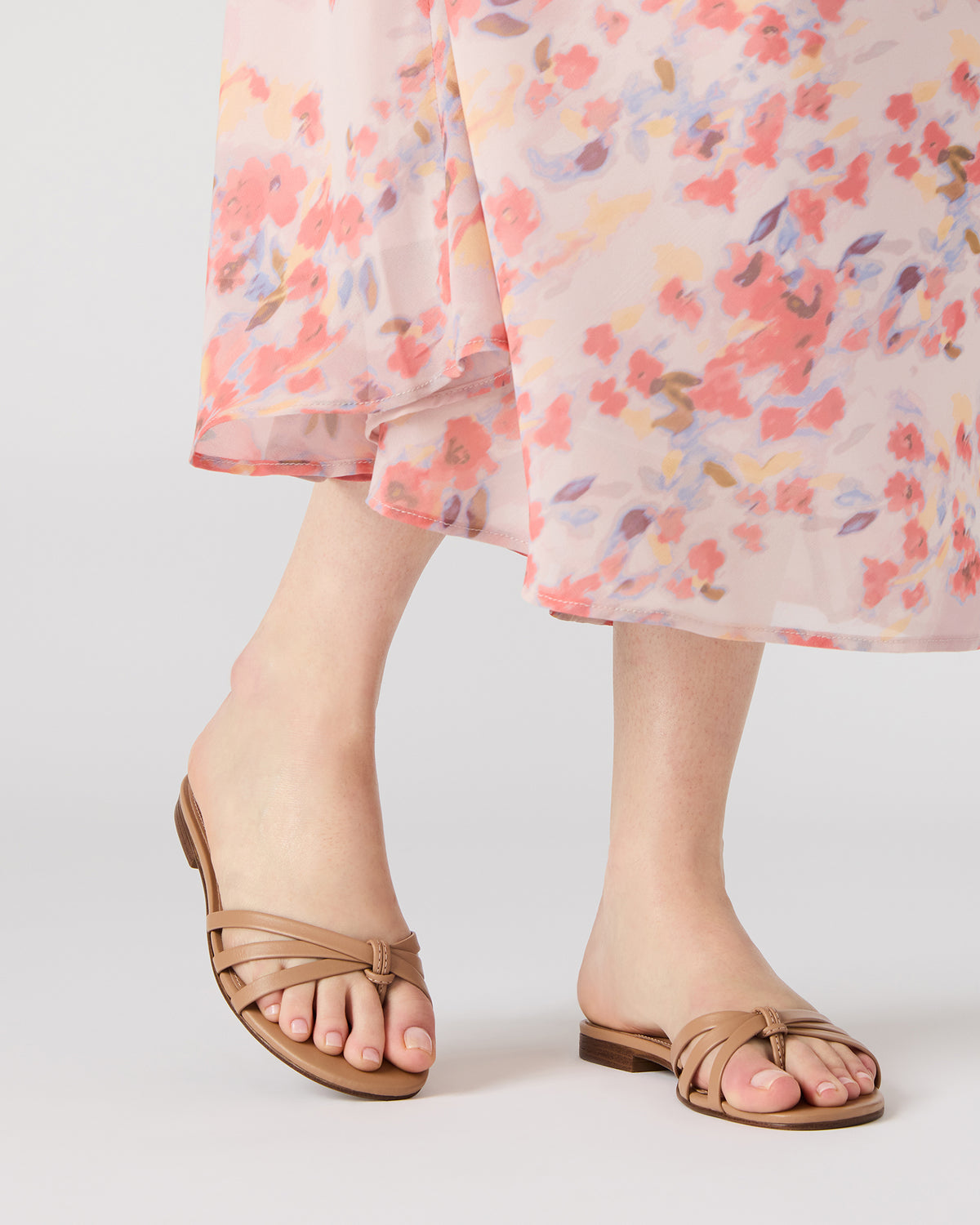 CALISSI Natural Leather Strappy Women's Slide Sandal