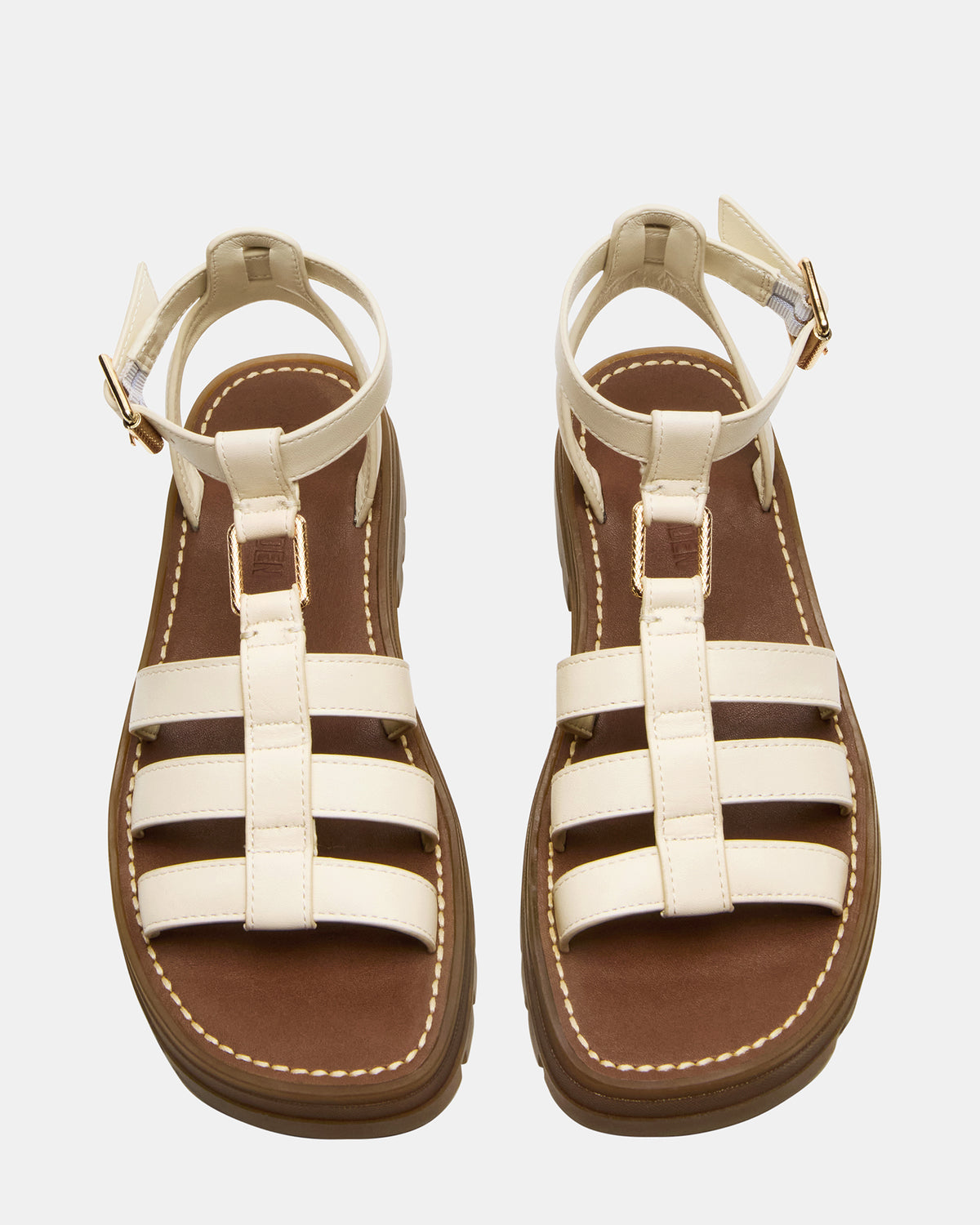 JARELLI Bone Leather Strappy Platform Women's Sandal