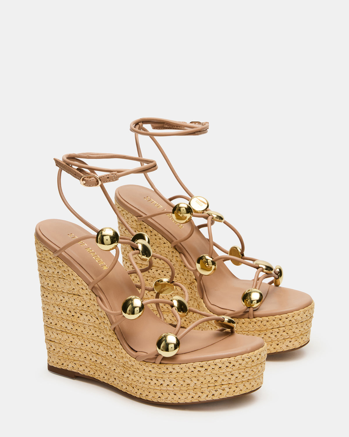 OAKLIE Natural Platform Strappy Wedge Women's Sandal