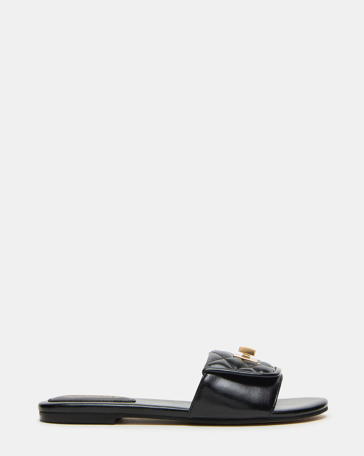 MORELAND Black Quilted Slide Women's Sandal